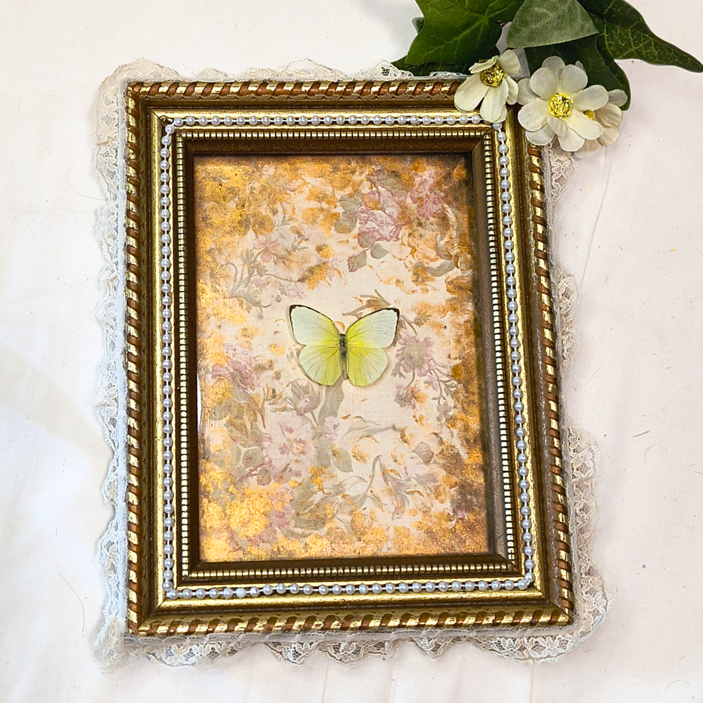 Celestial Wings Framed Butterfly Art - Made with Upcycled Materials