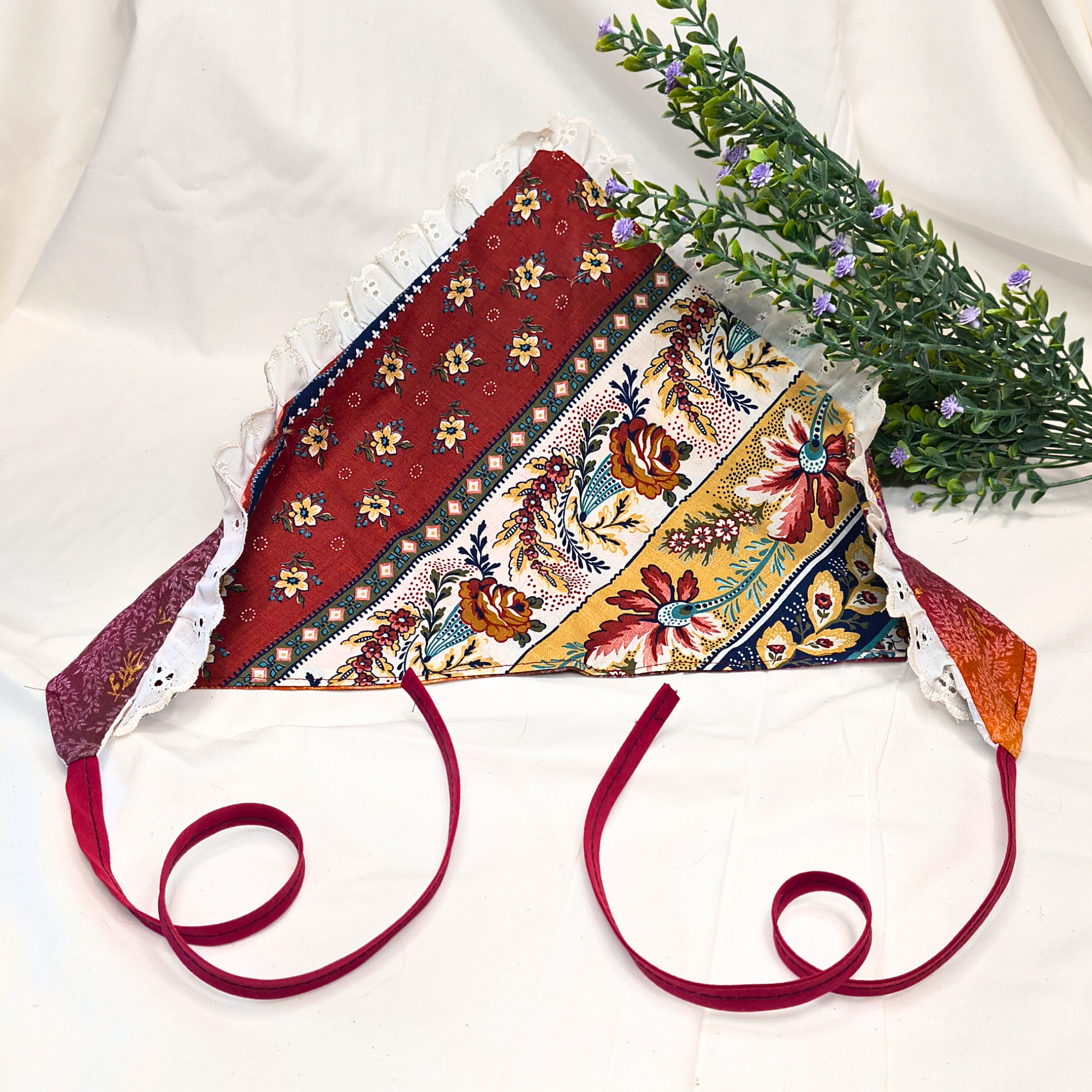 Boho Meadown Reversable Bandana - Made with Upcycled Materials