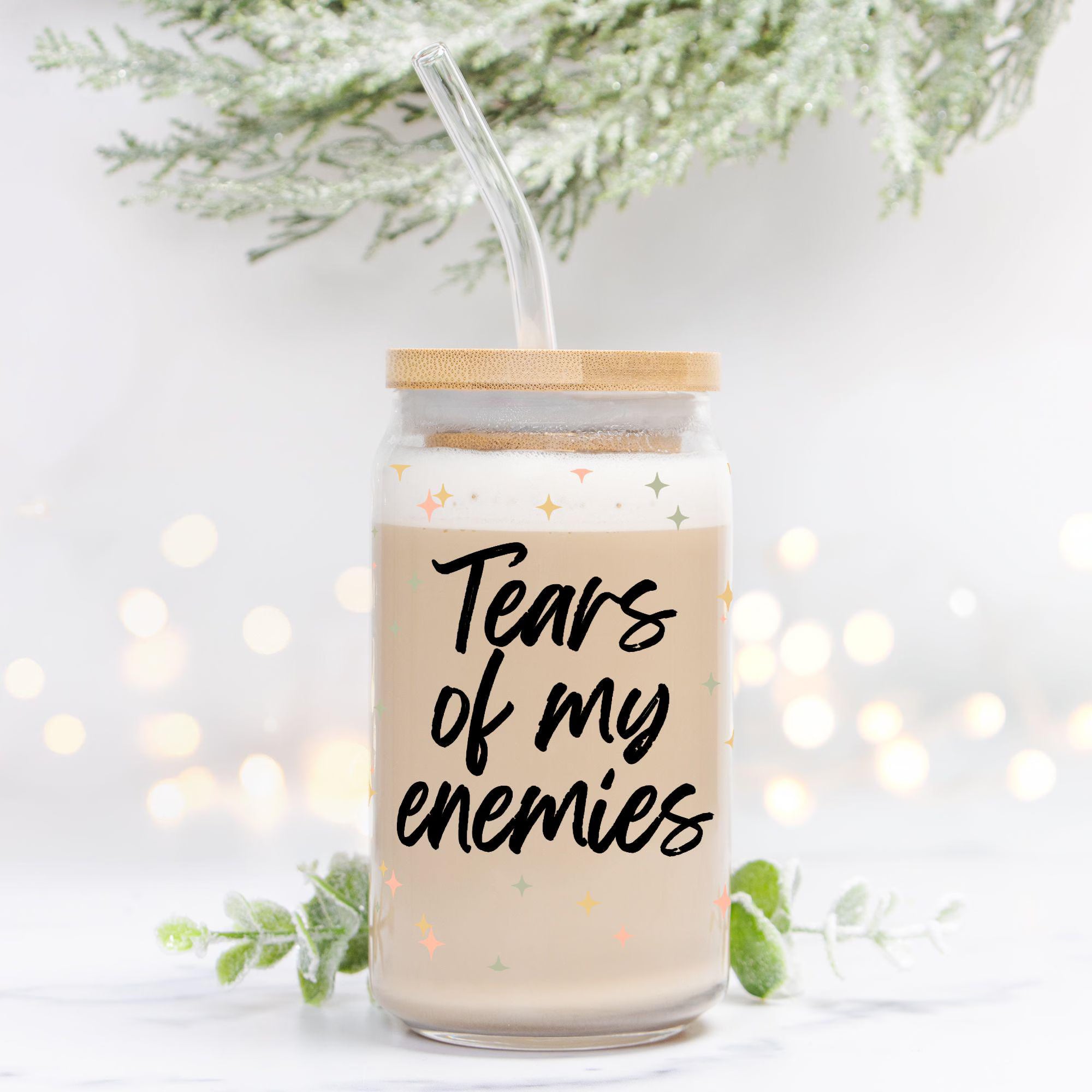 Tears of My Enemies - Glass Cup with Straw