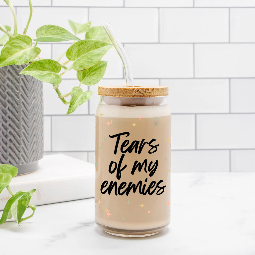 Tears of My Enemies - Glass Cup with Straw